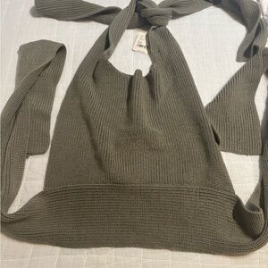 Free People Olive Green Women's wrap sweater